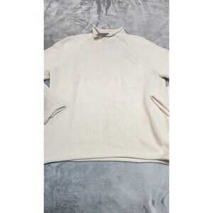 J. Crew Roll Neck Sweater 1988 White Cotton Men’s S Fisherman Heavyweight